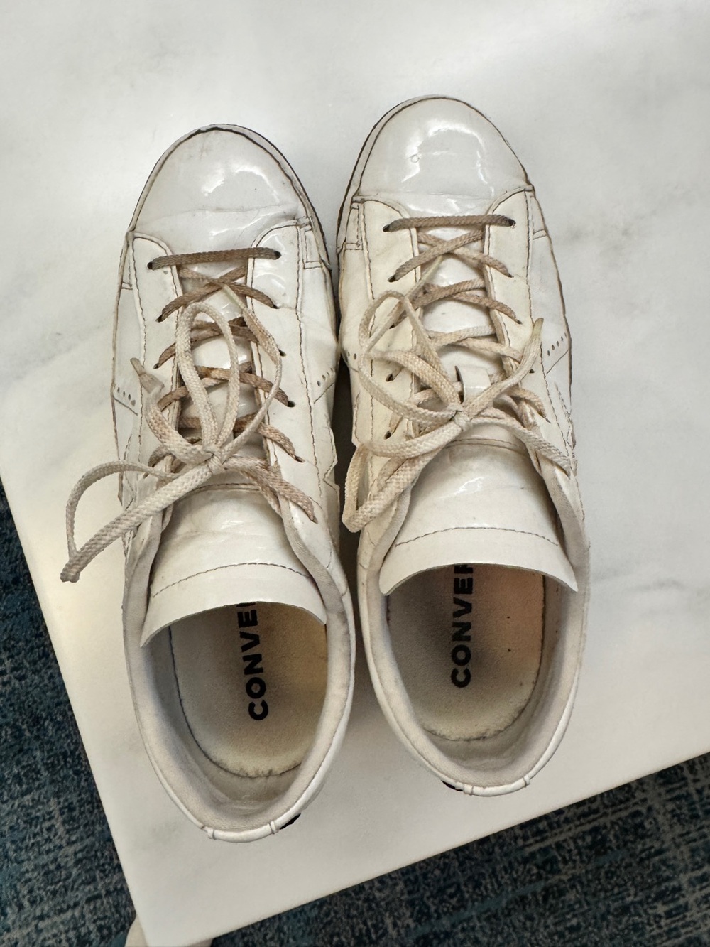Converse White Low-Top platform Sneakers
